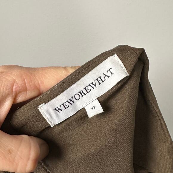 WeWoreWhat Brown Faux Leather Tube Top Women's 12 - Picture 4 of 7